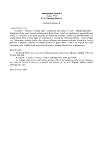 Antropologia filosofica Codice 5950 Prof. Giuseppe Fornari Periodo