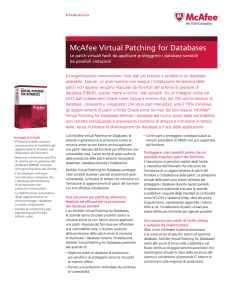 McAfee Virtual Patching for Databases Scheda Tecnica