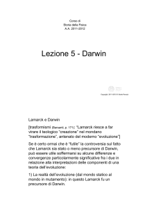 Lezione 5 - Darwin - Storia della Fisica e Storia della Scienza e