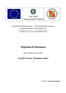 Programma di Matematica - Liceo Rechichi – Polistena