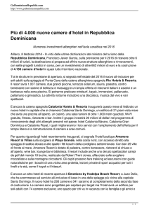 Più di 4.000 nuove camere d`hotel in Repubblica