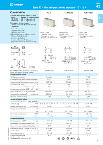 Caratteristiche Serie 43 - Mini relè per circuito stampato 10