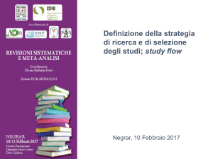 Definizione della strategia di ricerca e di selezione degli studi