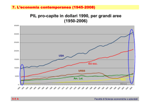 PIL pro-capite in dollari 1990, per grandi aree (1950-2006)