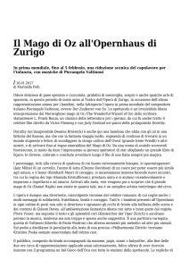 Azione - Settimanale di Migros Ticino Il Mago di Oz all`Opernhaus di