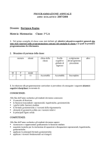 Bortignon Regina Materia: Matematica Classe: 3^LA