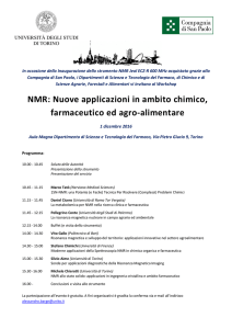 NMR: Nuove applicazioni in ambito chimico, farmaceutico ed agro