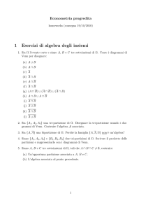 1 Esercizi di algebra degli insiemi