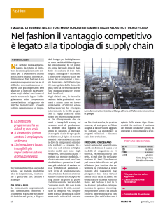 Nel fashion il vantaggio competitivo è legato alla tipologia di supply