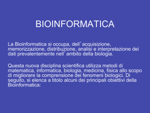 bioinformatica - Laboratorio di Bionanotecnologie