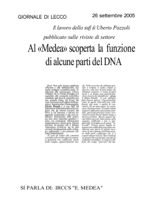 Al Medea scoperta la funzione di alcune parti del DNA