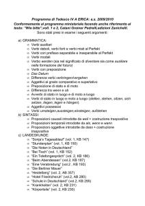 Programma di Tedesco IV A ERICA: as 2009/2010