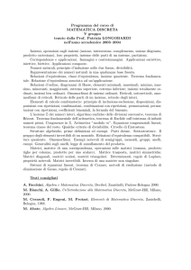 Anno Accademico 2003/04 - Dipartimento di Matematica