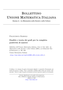 Dualità e teoria dei grafi per la completa positività di matrici