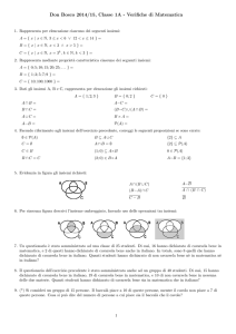 Don Bosco 2014/15, Classe 1A - Verifiche di Matematica