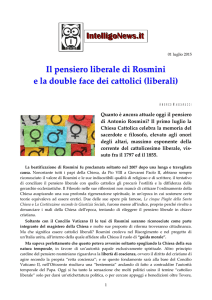 Il pensiero liberale di Rosmini e la double face dei