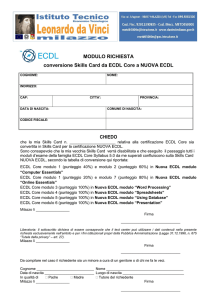 MODULO RICHIESTA conversione Skills Card da ECDL Core a