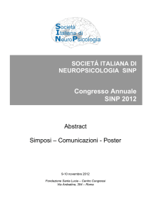 Abstracts - Società Italiana di NeuroPsicologia