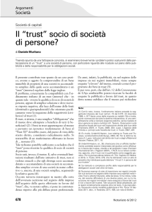 Il “trust” socio di società di persone?