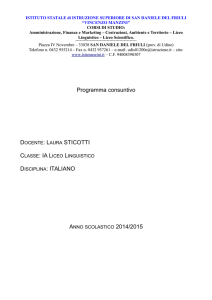 LAURA STICOTTI DISCIPLINA: ITALIANO 2014/2015