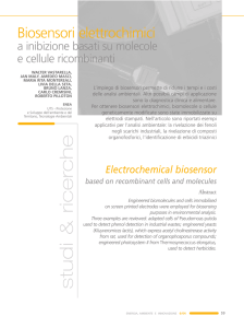 Biosensori elettrochimici a inibizione basati su molecole e cellule