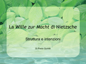 La Wille zur Macht di Nietzsche - Università degli Studi di Roma "Tor