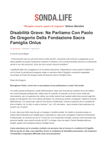 Paolo De Gregorio - Fondazione Sacra Famiglia
