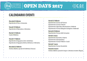 Calendario OpenDay 2017