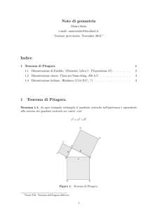 Note di geometria Indice 1 Teorema di Pitagora.