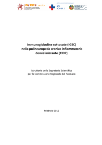 Immunoglobuline sottocute (IGSC) nella polineuropatia cronica