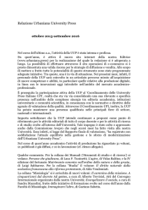 Relazione annuale della UUP - Pontificia Università Urbaniana