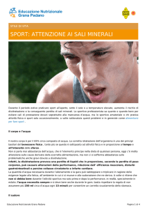 Sport: attenzione ai sali minerali