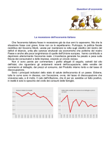 La recessione dell`economia italiana