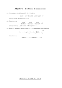 Algebra – Problemi di ammissione