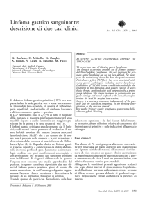 Linfoma gastrico sanguinante - Annali Italiani di Chirurgia
