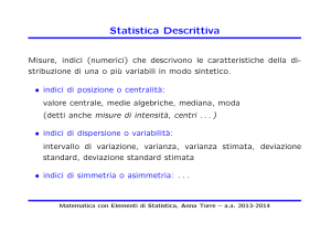 Statistica Descrittiva - Dipartimento di Matematica
