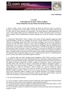 Luca Michelini 3. Civitas Archeologia del presente: affari e politica