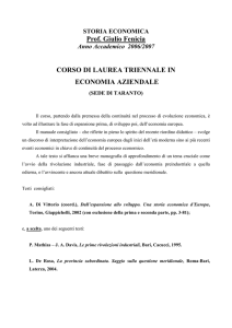 Prof. Giulio Fenicia CORSO DI LAUREA TRIENNALE IN ECONOMIA