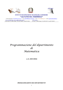 Programmazione del dipartimento di Matematica - IISS Alfano