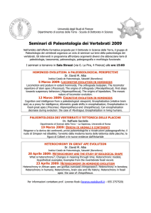 Seminari di Paleontologia dei Vertebrati 2009