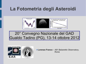 La Fotometria degli Asteroidi