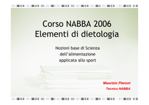 Corso NABBA 2006 Elementi di dietologia