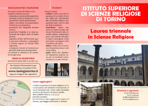 ISTITUTO SUPERIORE DI SCIENZE RELIGIOSE DI TORINO