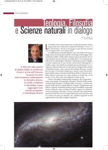 Teologia, Filosofia e Scienze naturali in dialogo