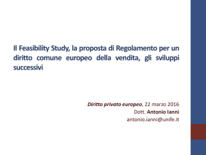 Il Feasibility Study, la proposta del Regolamento per un diritto