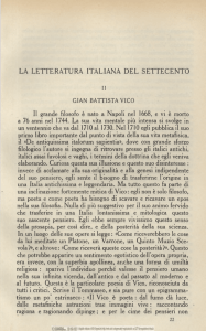La letteratura italiana del Settecento (II) : Gian Battista Vico