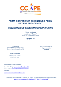 prima conferenza di consenso per il patient engagement