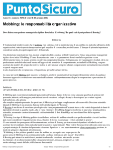 Stampa - Mobbing: le responsabilità organizzative