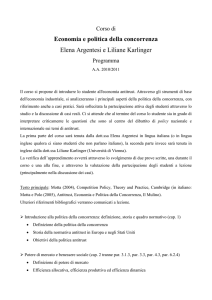 Economia e politica della concorrenza Elena Argentesi e Liliane