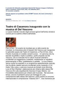 Articolo apparso sul quotidiano online Stamp Toscana sul concerto